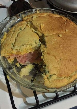 A picture of Corn Flour Ham and Cheese Loaf.