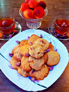 عکسی از دستور کلوچه دارچینی شلیل با چای دارچینی Cinnamon Nectarine Cookies