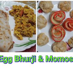 Egg Bhurji & Momos A picture of Egg Bhurji & Momos.