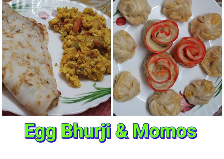 Recipe of Super Quick Egg Bhurji &amp; Momos