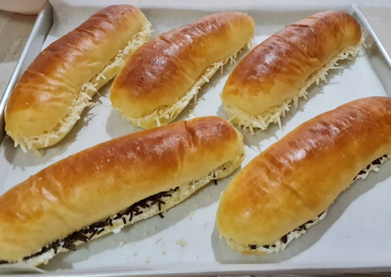 Roti Manis Jadul (kosong, isi coklat, isi keju)