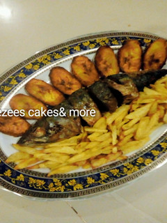 A picture of Fish irish/plantain train.