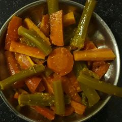 A picture of Instant Carrot and Gobhi Danthal pickle.