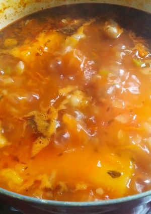 Una foto de Sopa con zapallo kabutia