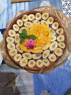 Foto principal de Tarta de melocotón y plátano 🍑🍌