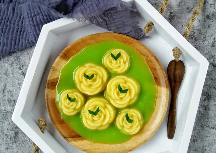 Resep Puding Jagung Vla Pandan, Enak