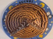 Una foto de bizcocho de dos colores