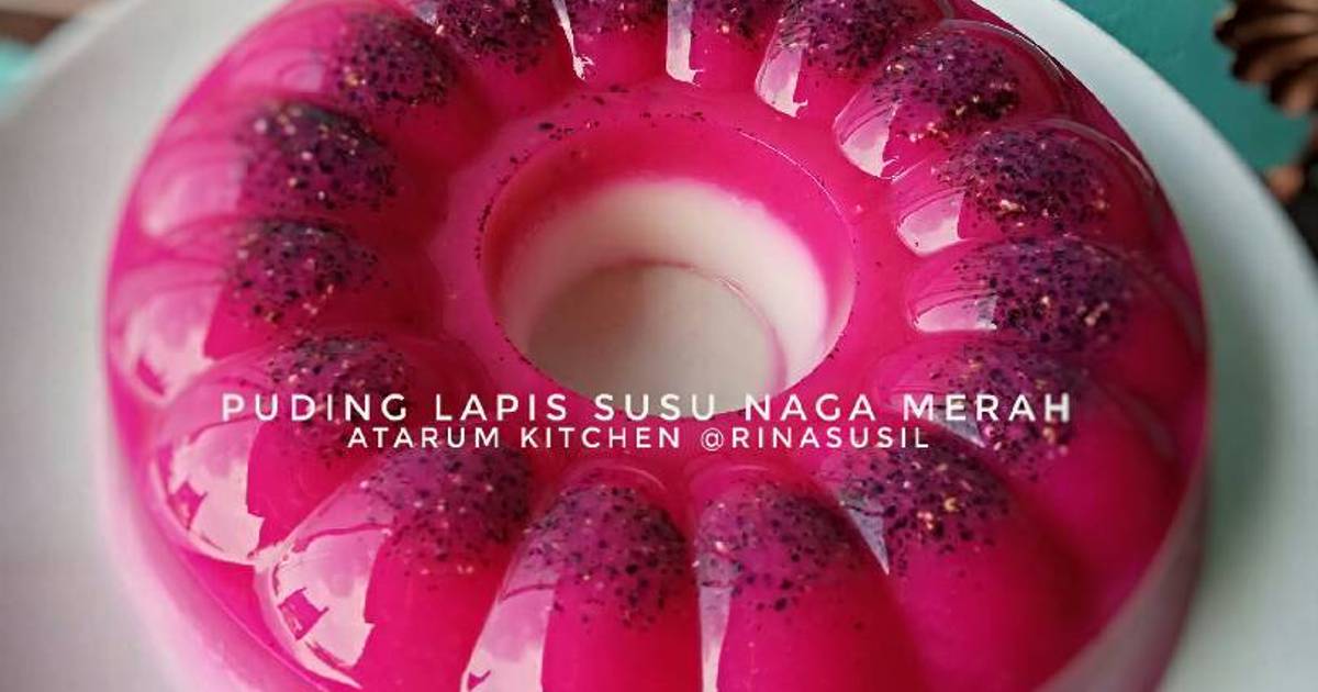 Resep Puding Lapis Susu Naga Merah Oleh Rinasusil Cookpad