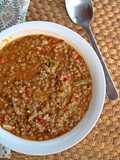 Lentejas especiadas con couscous