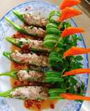 Thịt nhồi đậu bắp