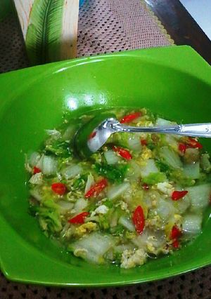 Foto resep Sayur Sawi Putih Cah Telor