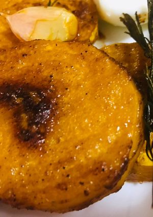 A picture of Baked butternut for breakfast.