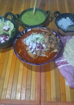 Una foto de Pozole