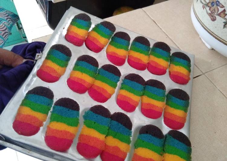 Cara Vegan LezatLidah kucing rainbow 