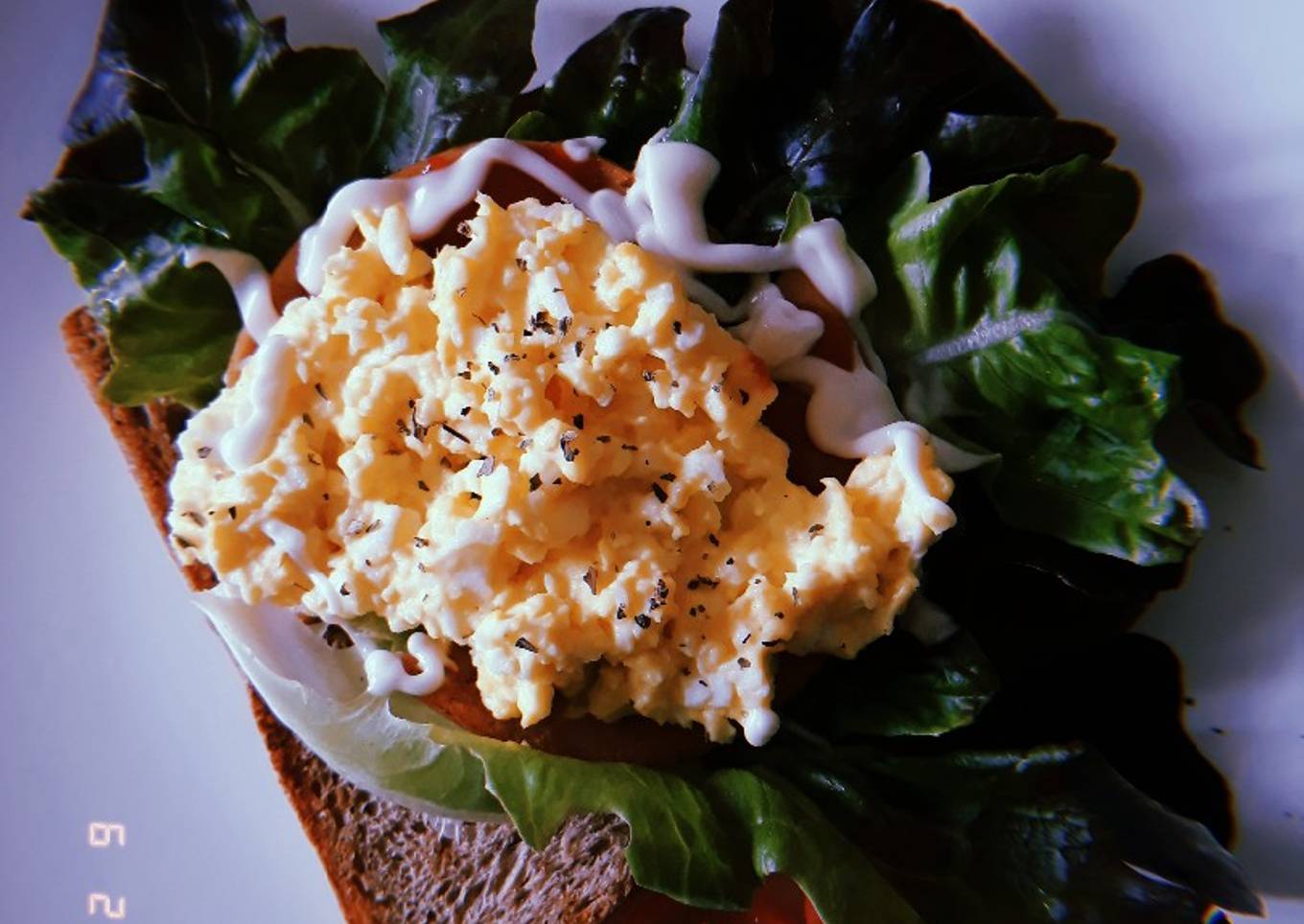 Sandwich Ham&Telur dengan selada
