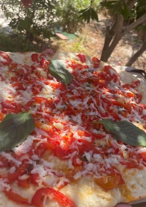 A picture of Mom’s pizza.