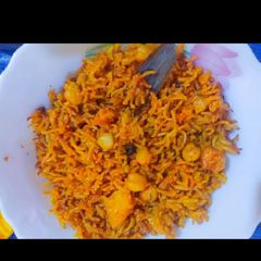 A picture of Chhole biryani.