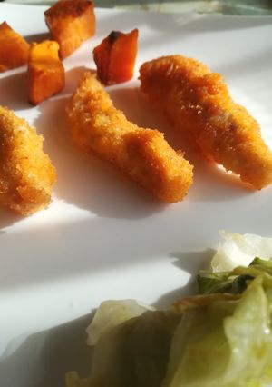 Sütőben sült krémsajtos csirkemell csíkok, gluténmentesen recept fotója