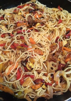 A picture of Vegetable Soba (Japanese style noodles).