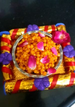 A picture of Meethi Boondi.