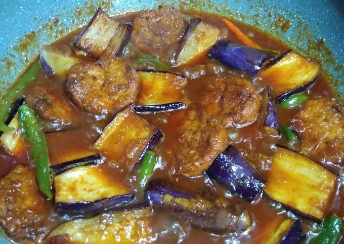 Balado perkedel udang dan terong