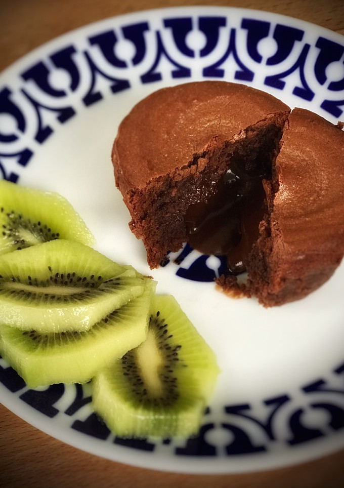 Una foto de Coulant de chocolate