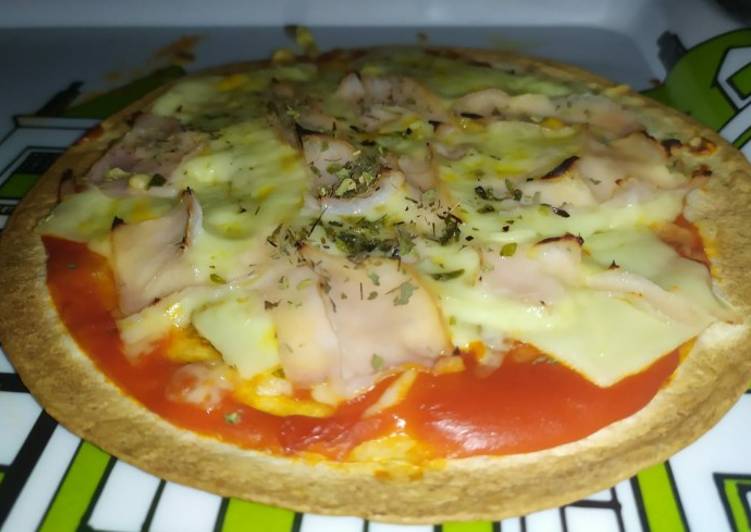 Pizza-fajitas de pavo y quesosss