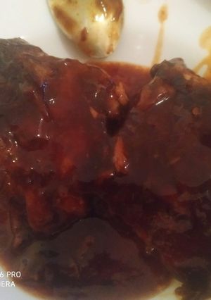 Una foto de Costillas al horno con salsa barbacoa