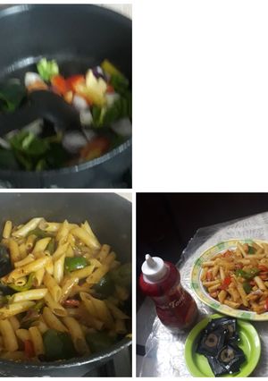 A picture of Punjabi karara makhni Handi wala pasta veggies.