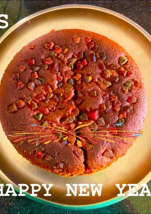 A picture of 💚New Year Spl. ~ Baked Whole Wheat Cake with Sour Green Grapes💚.