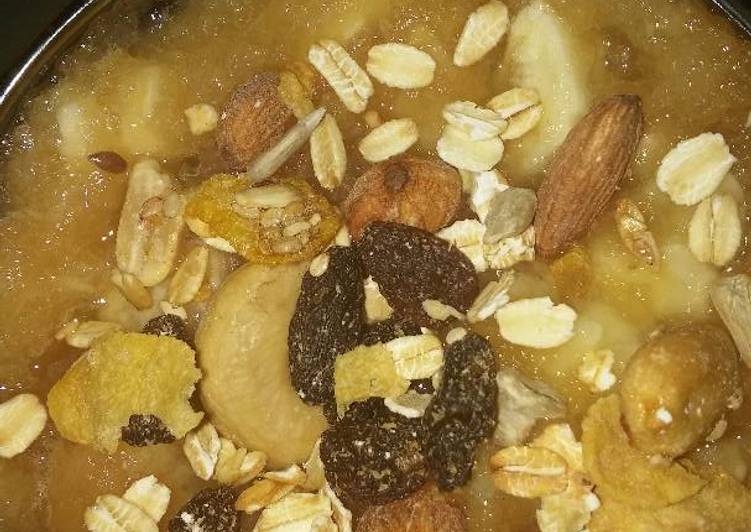 Puré de frutas y frutos postre vegan