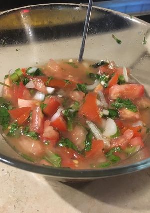 صورة لوصفة سلطه البندوره مع النعنع🥗🍅