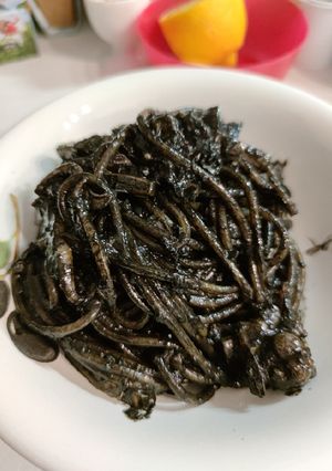 A picture of Spaghetti with Squid Ink, Gic's Style.