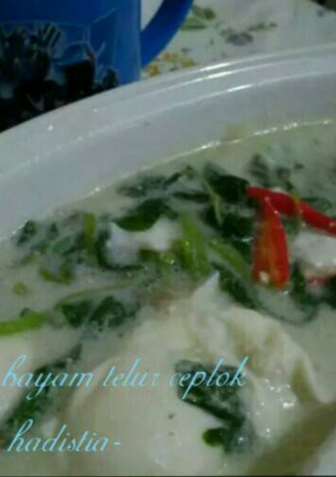 Foto resep Bobor Bayam Telur Ceplok