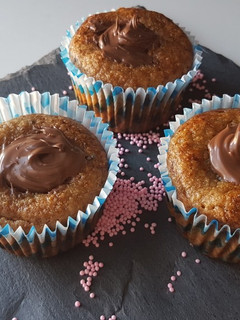 Una foto de Muffins integrales con corazón de chocolate❤🍫
