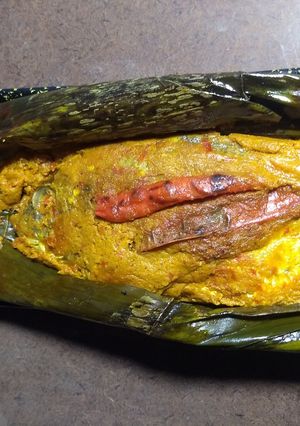 A picture of Seafood Special - IKAN PEPES (Grilled Fish in Banana Leaf).
