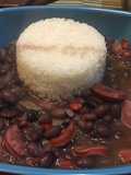 •Porotos borrachos/arroz blanco)