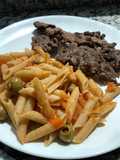 Pasta integral con solomo