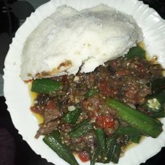 A picture of Beef and okra(mabenda)stew #localfoodcontest_mombasa.