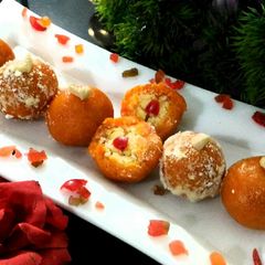 A picture of Homemade mawa stuffing Gajar (carrot) laddu.