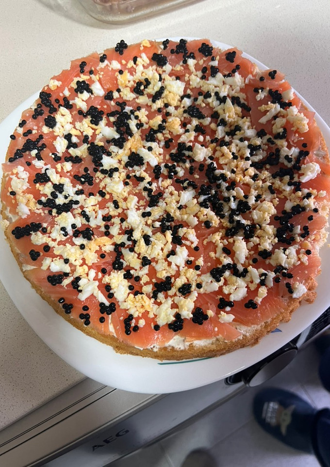 Una foto de Pastel de salmón