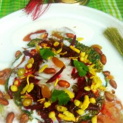 A picture of Spinach Soya Tikki Chat.