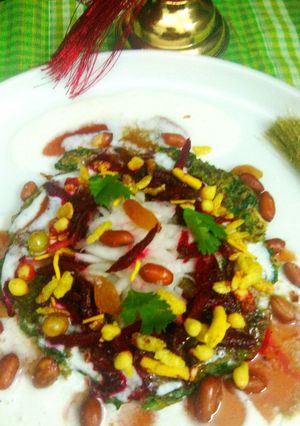 A picture of Spinach Soya Tikki Chat.