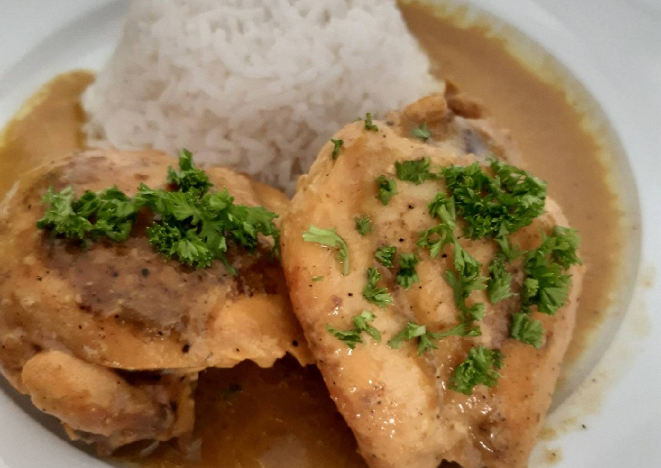 Pollo al curry y leche de coco #menosde15