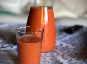 Una foto de Salmorejo de sandía en Thermomix