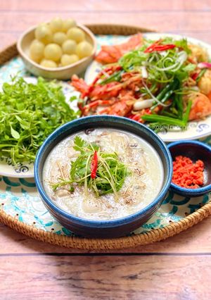 Hình của món Cháo Hàu Nấu Nấm Lộc Nhung.