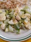 Verduras con queso y crema