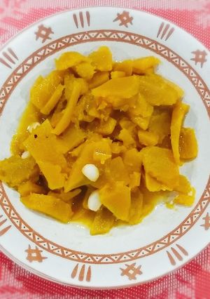 Hình của món Bí đỏ xào tỏi.