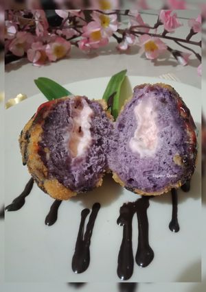Foto resep Yogurt Goreng Bomboloni Ubi Ungu