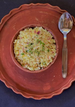 A picture of Kancha Aam Pulao.